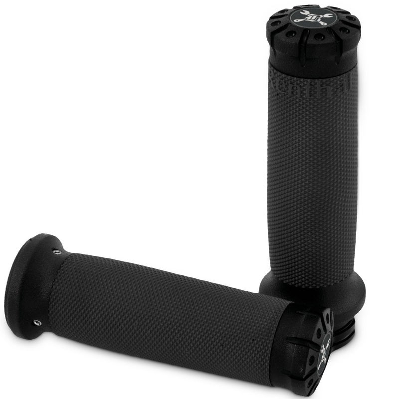 ホーク ハーレー ケーブルスロットル車用 ハンドグリップ (テクスチャーブラック) 