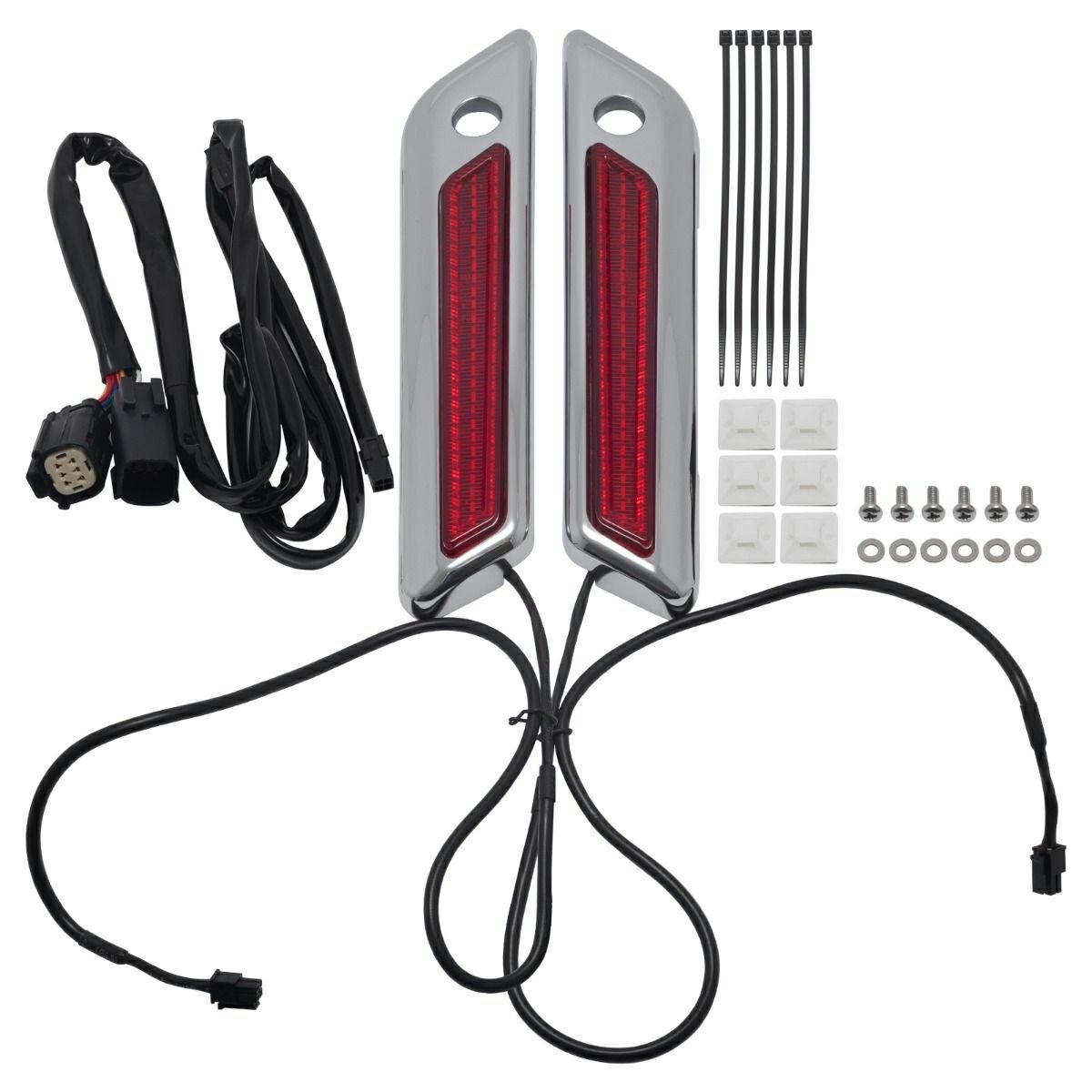 サドルバッグ・LEDラッチカバー (クローム/レッド)4