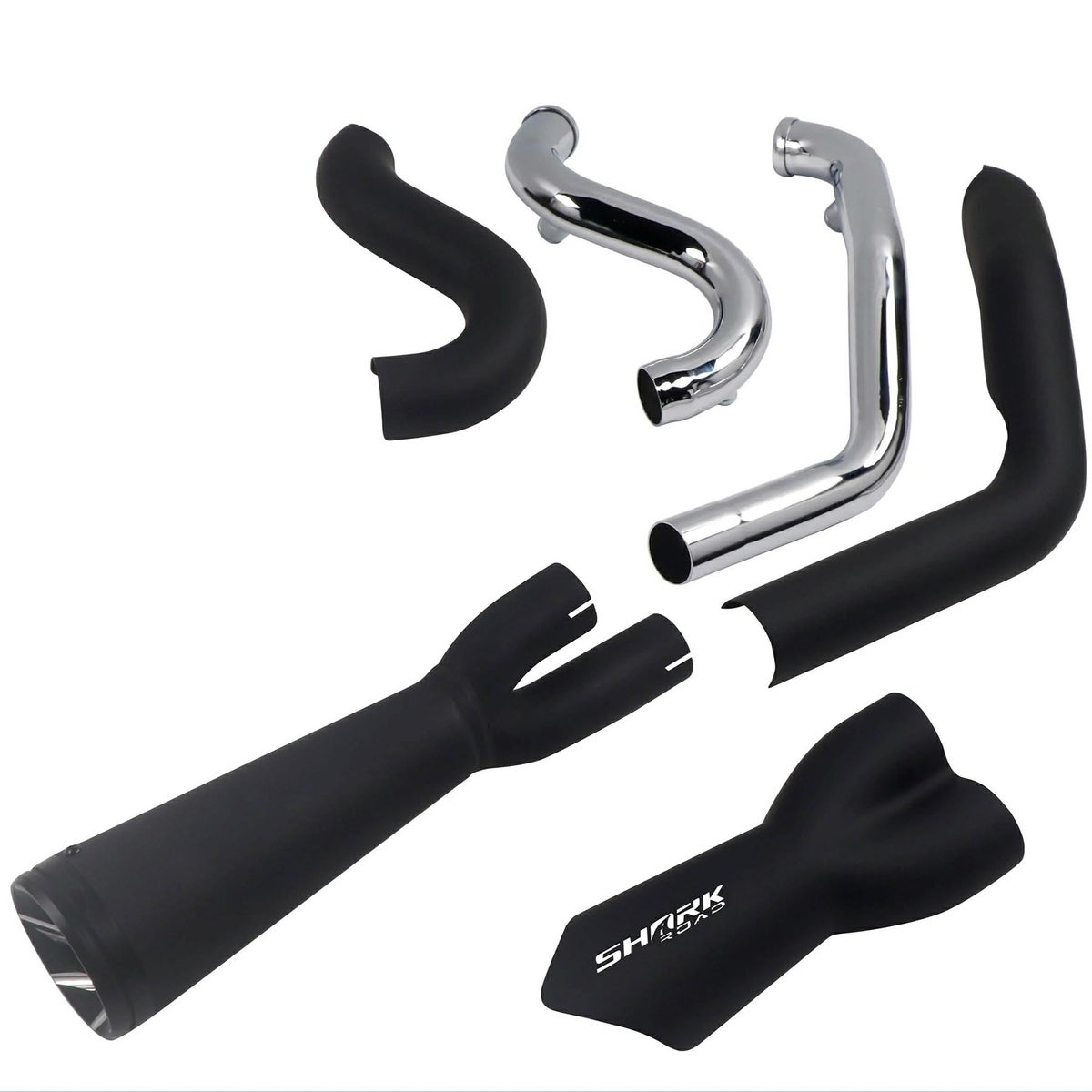 ショート 2-1フルエキゾーストマフラー (ブラック)2