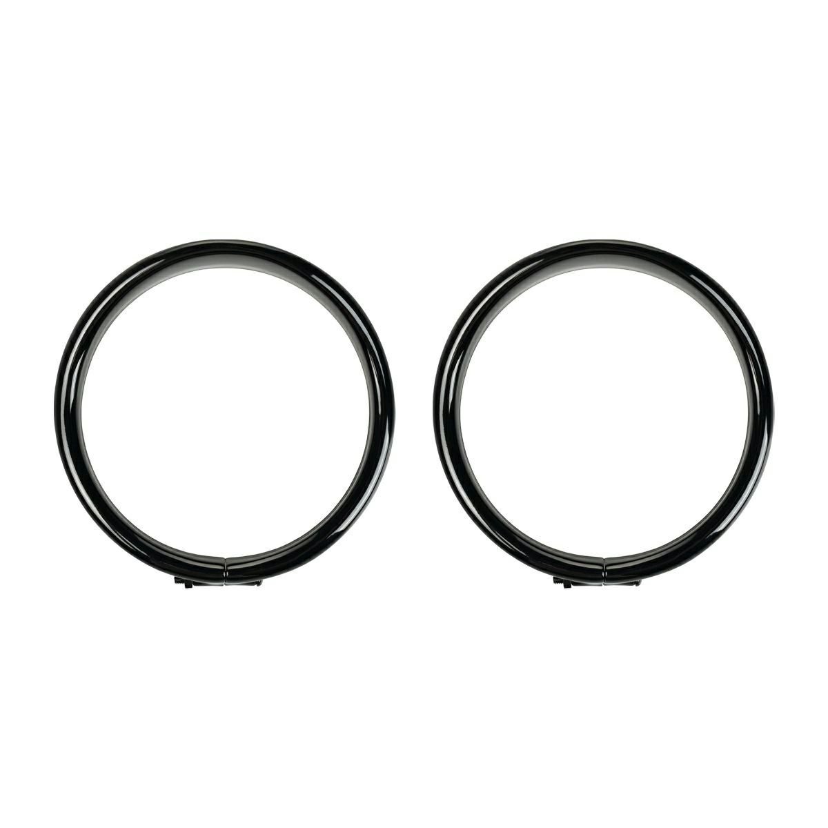 4.5インチ パッシングライト用 バイザースタイルトリムリング (グロスブラック)1