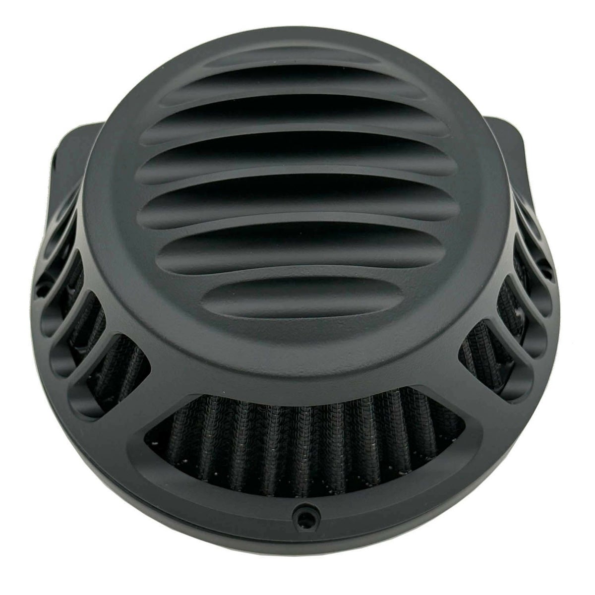 Rough Crafts フィンデザイン ラウンドエアクリーナー ツインカム・電子制御スロットル用 マットブラック 2