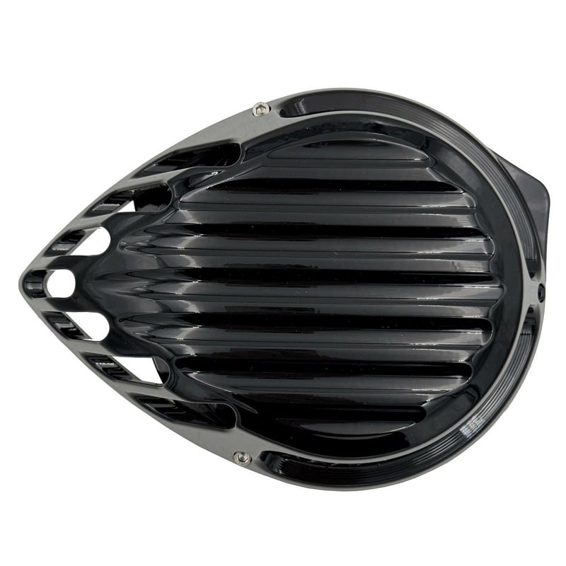 【セール】Rough Crafts フィンデザイン ティアドロップエアクリーナー スポーツスター用 グロスブラック