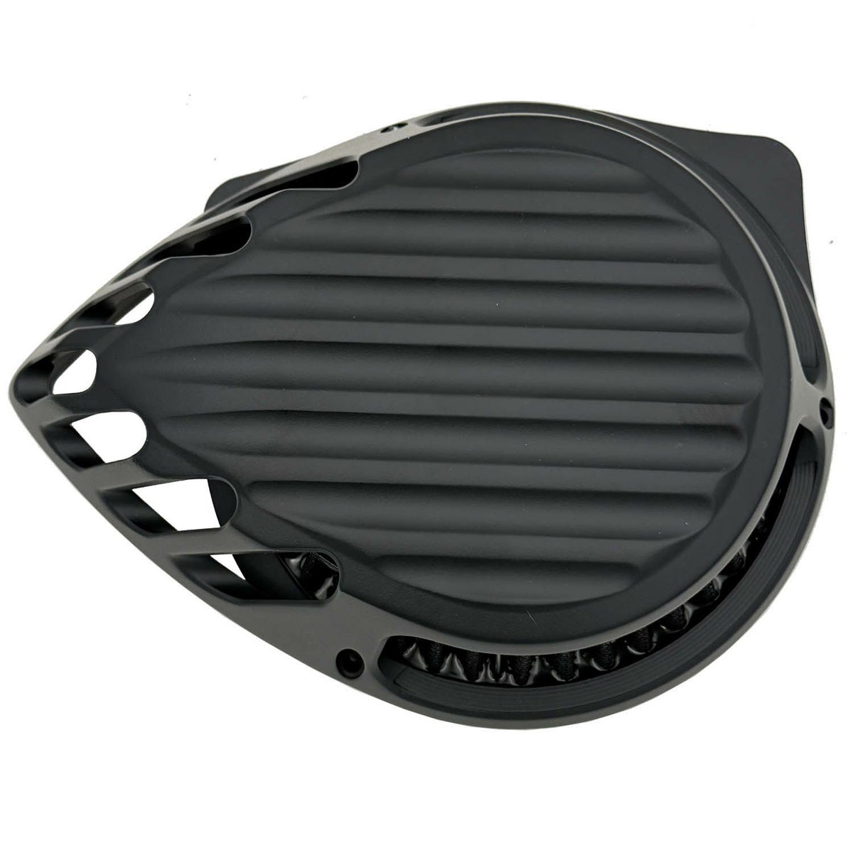 【セール】Rough Crafts フィンデザイン ティアドロップエアクリーナー スポーツスター用 マットブラック