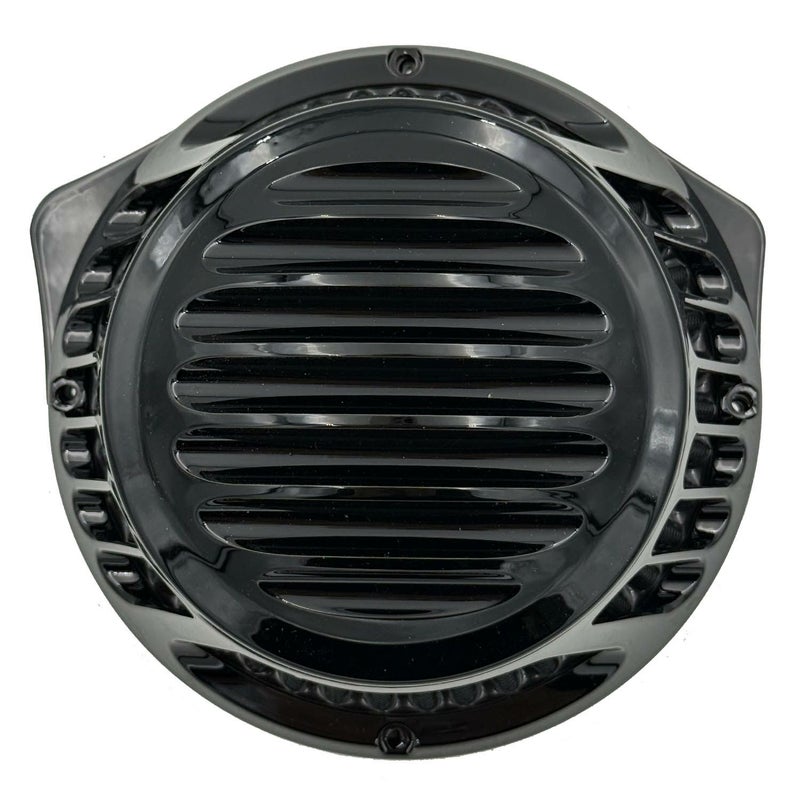 Rough Crafts フィンデザイン ラウンドエアクリーナー スポーツスター用 グロスブラック