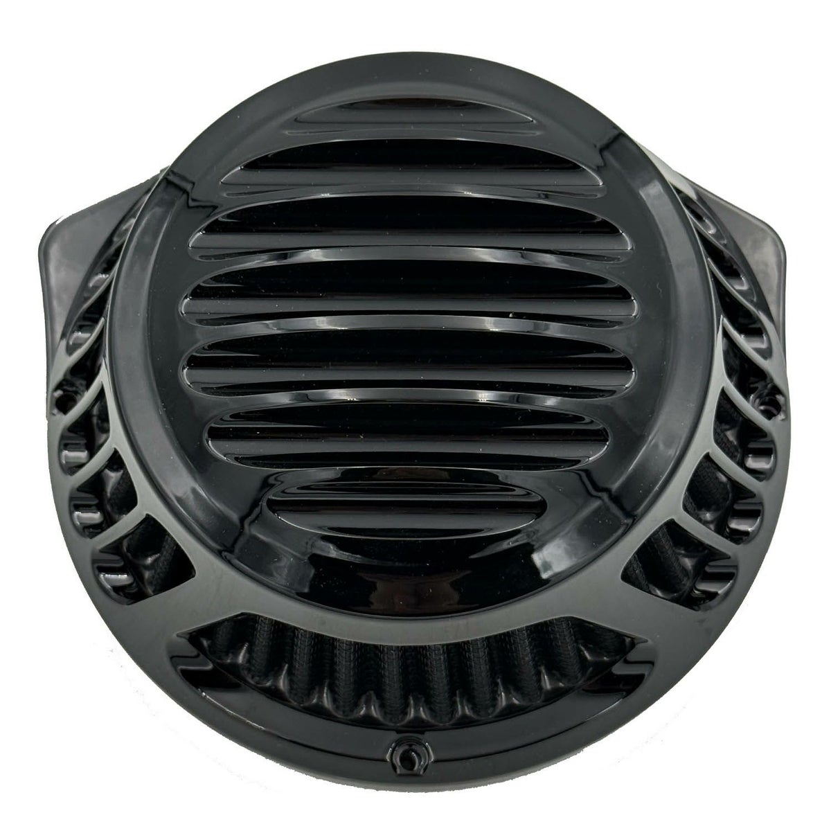 Rough Crafts フィンデザイン ラウンドエアクリーナー スポーツスター用 グロスブラック 2