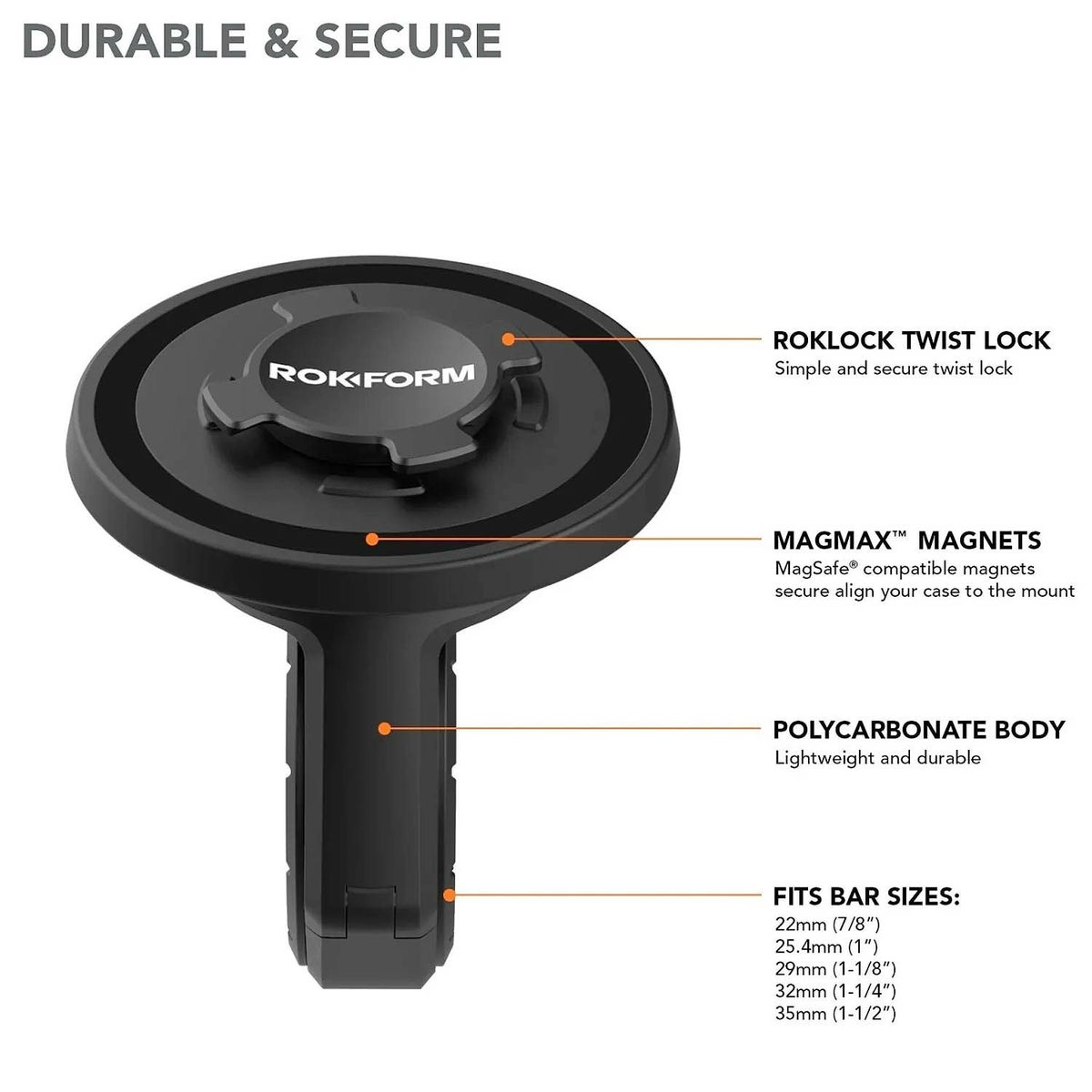 ROKFORM ユニバーサル バイク ハンドルバー フォンマウント 3