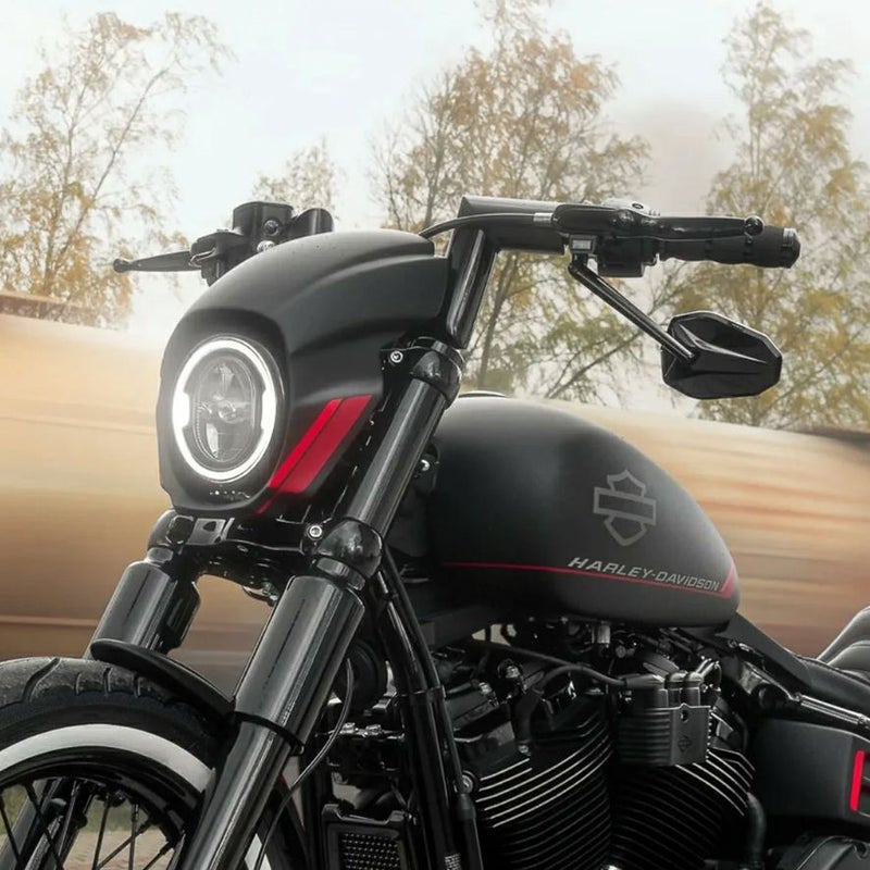 Monarch 配線済みハンドルバー 4インチ (ブラック) 1インチ径クランプ