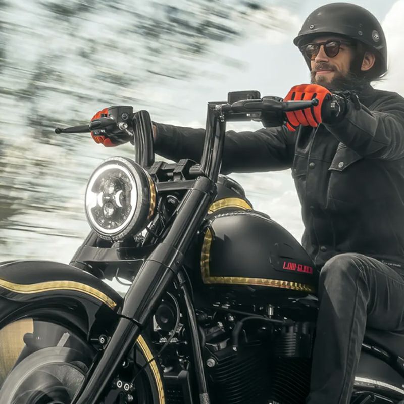 Monarch 配線済みハンドルバー 6インチ (ブラック) 1インチ径クランプ