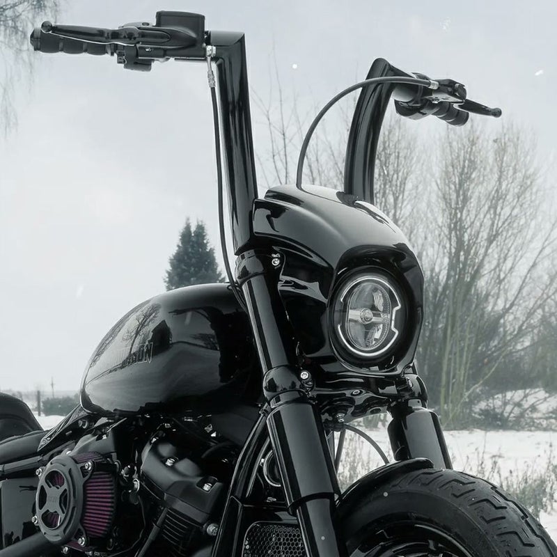 Monarch 配線済みハンドルバー12インチ (ブラック) 1インチ径クランプ