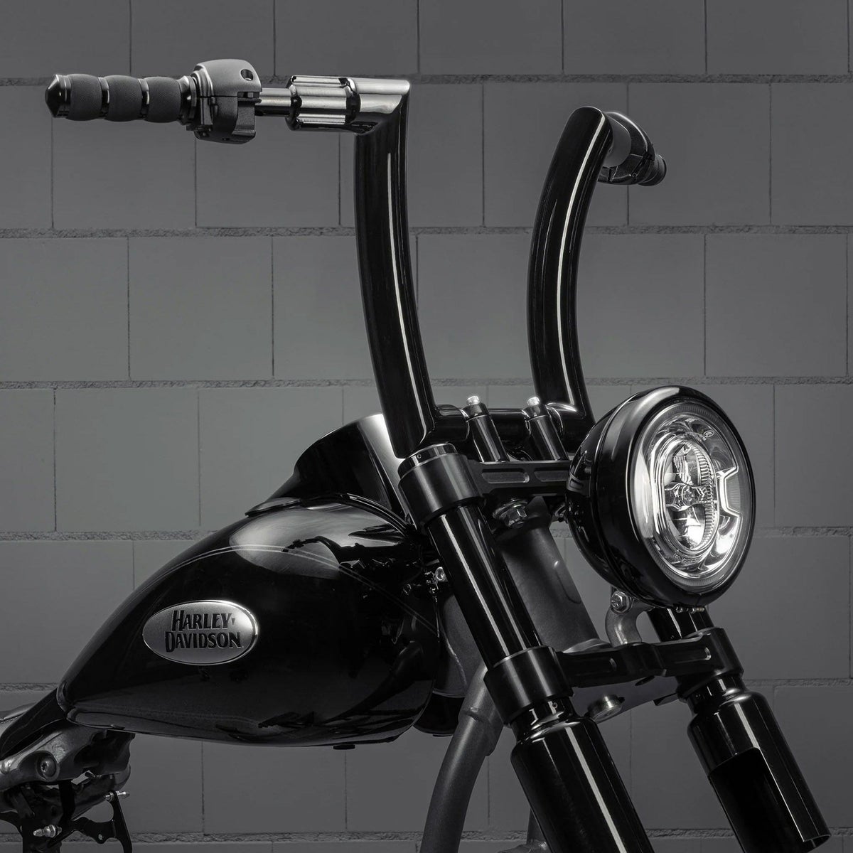 Monarch 配線済みハンドルバー12インチ (ブラック) 1インチ径クランプ3