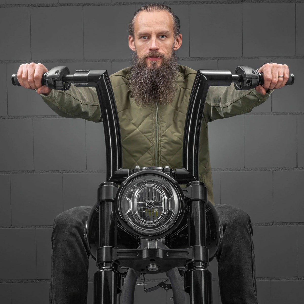 Monarch 配線済みハンドルバー12インチ (ブラック) 1インチ径クランプ5