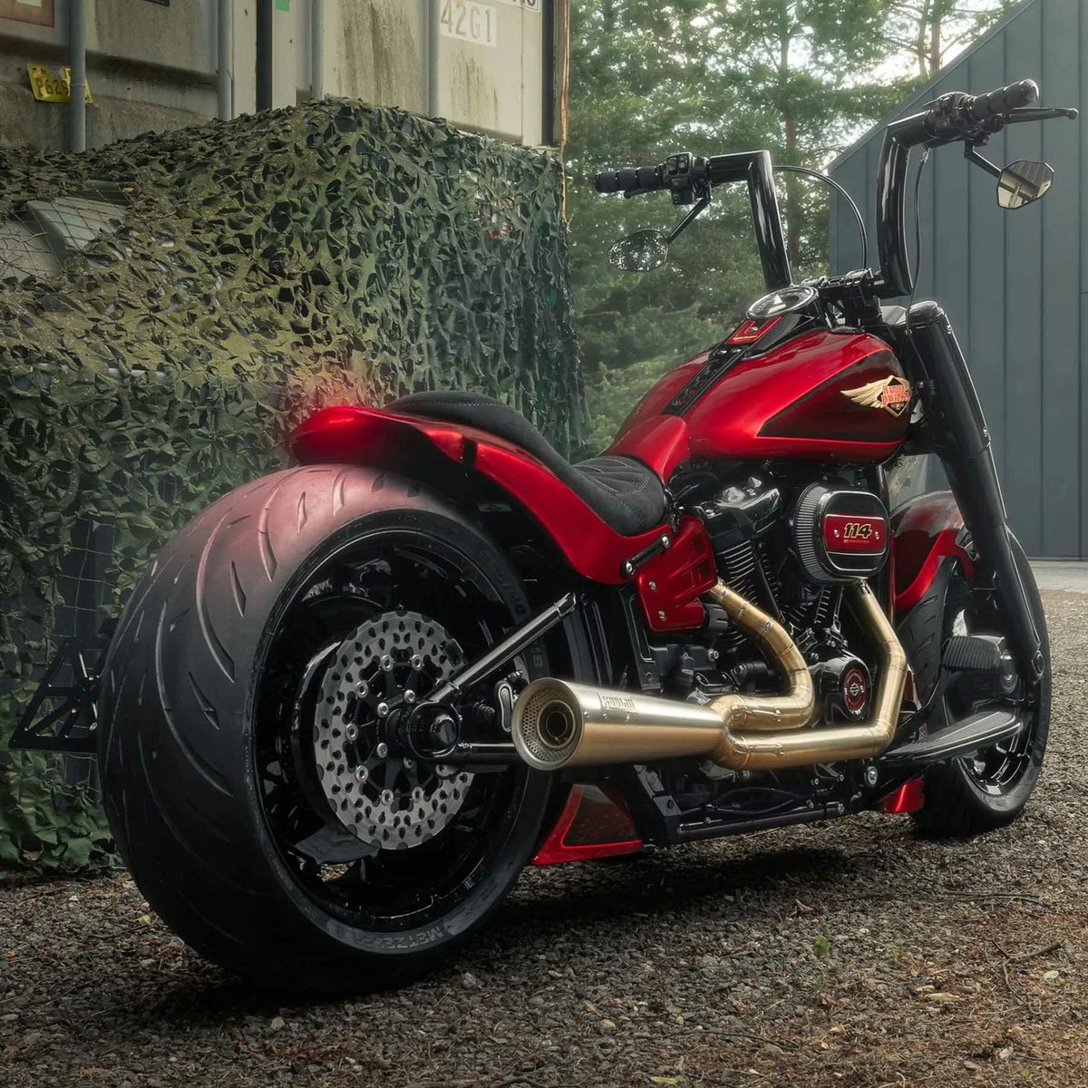  Monarch 配線済みハンドルバー 10インチ (ブラック) 1.25インチ径クランプ2