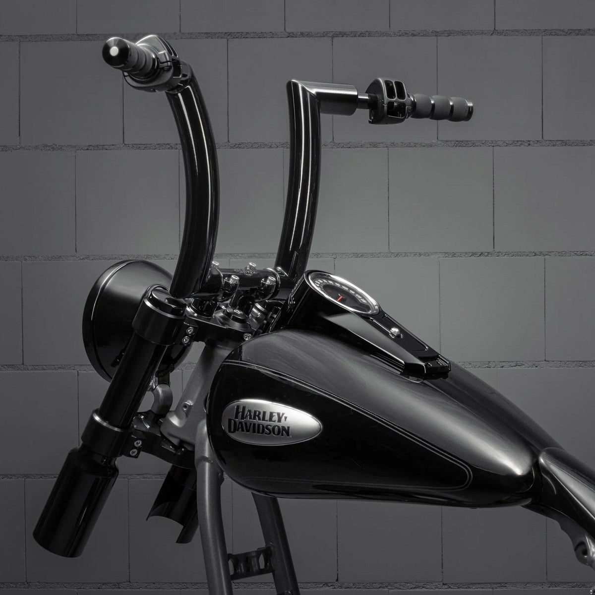  Monarch 配線済みハンドルバー 12インチ (ブラック) 1.25インチ径クランプ1