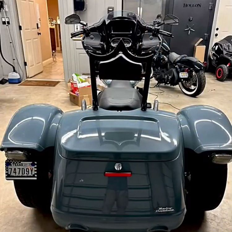 エル・レイ トライク用 デタッチャブルバックレスト グロスブラック (ブラックダブルダイアモンド)2