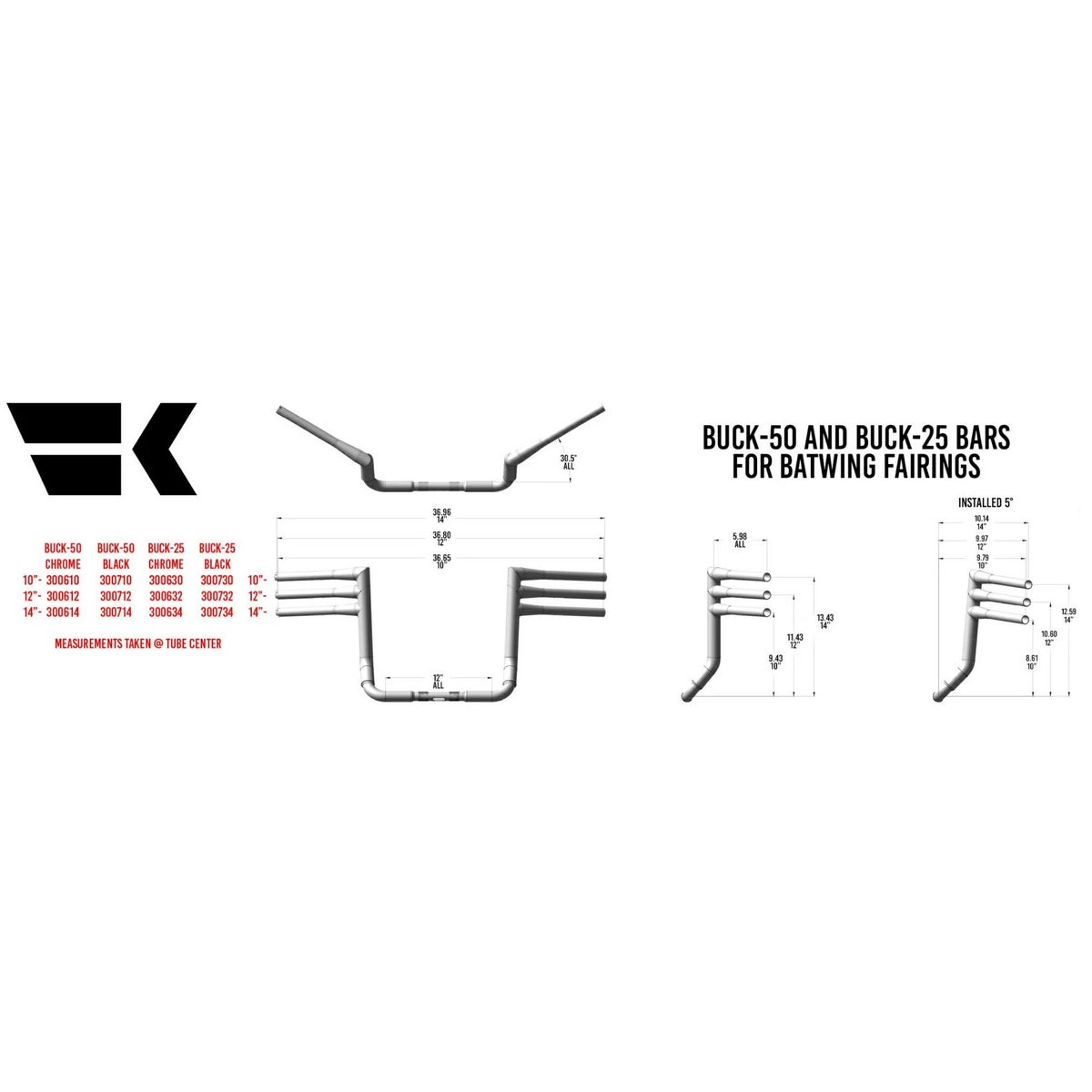 BUCK50 ハンドルバー 10インチ (クローム)BUCK50 ハンドルバー 10インチ (クローム)1