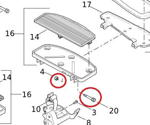 ソフテイル　ツーリング　フットボード　ボルトナットキット　Drag Specialties　02