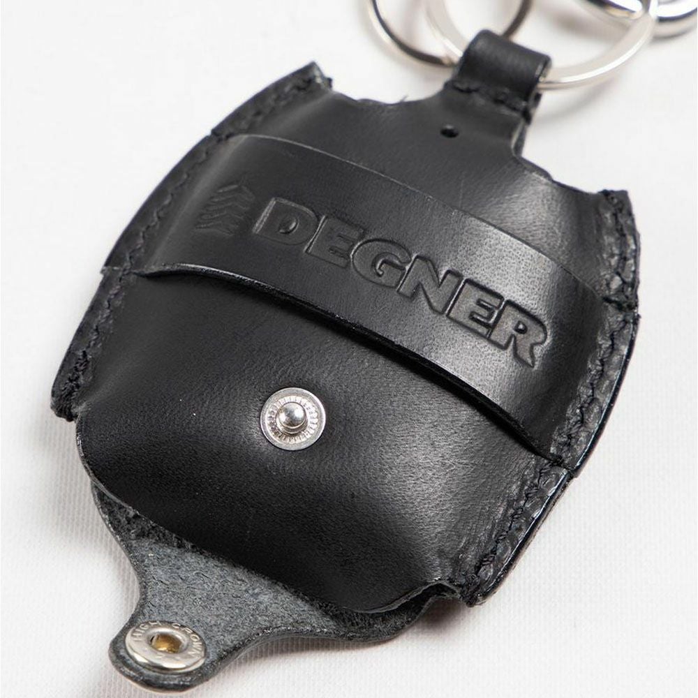  レザーキーフォブケース 背面スリット付き ブラック DEGNER 2