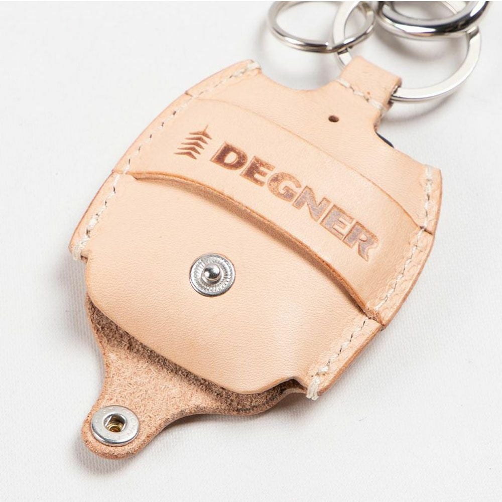 レザーキーフォブケース 背面スリット付き ブラック DEGNER 2