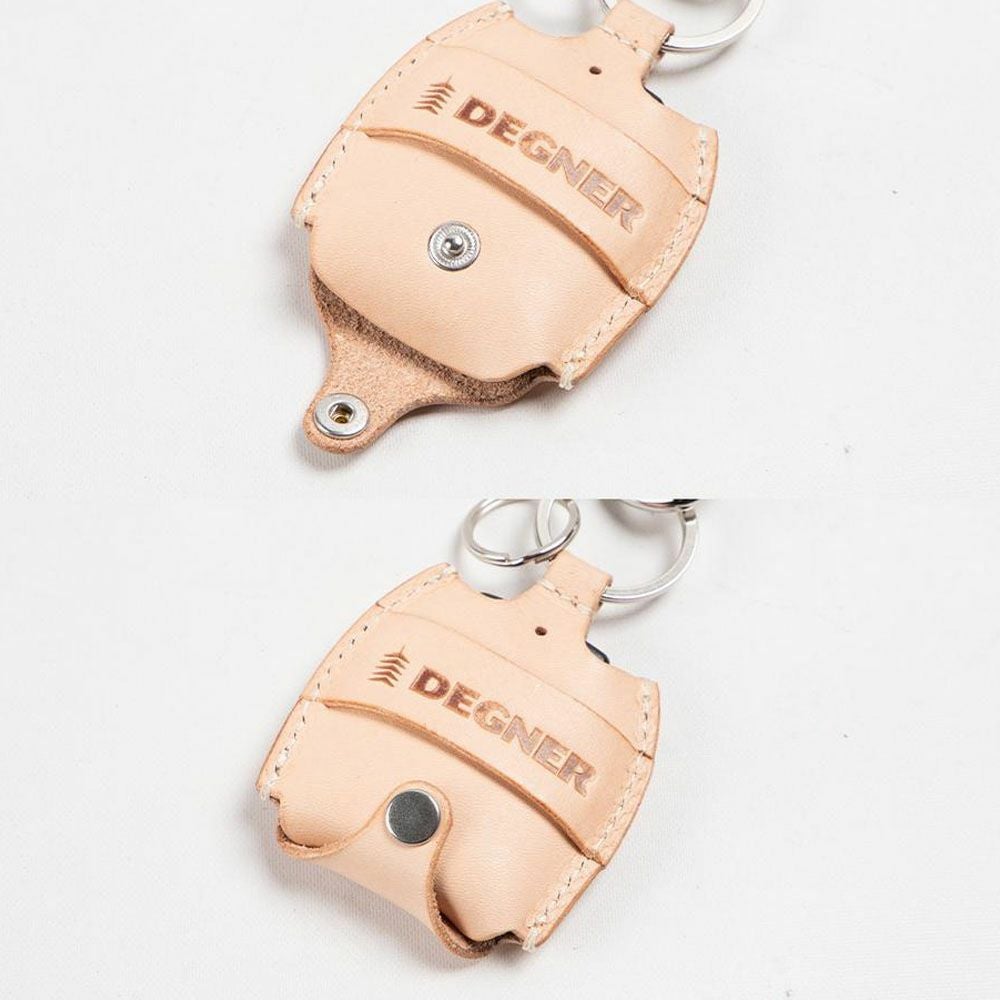 レザーキーフォブケース 背面スリット付き ブラック DEGNER 3