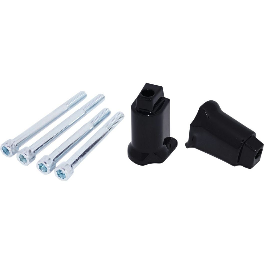 M8ソフテイル パッセンジャーフットボードマウント用 サポートブラケット (グロスブラック)