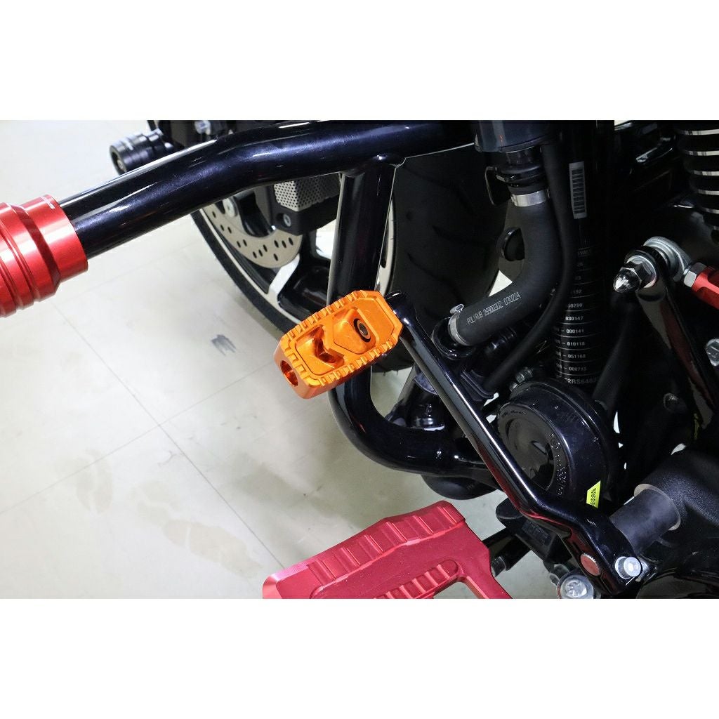 スピードラ ハーレー アルミ削り出しシフトペグ 角型 (オレンジ)3