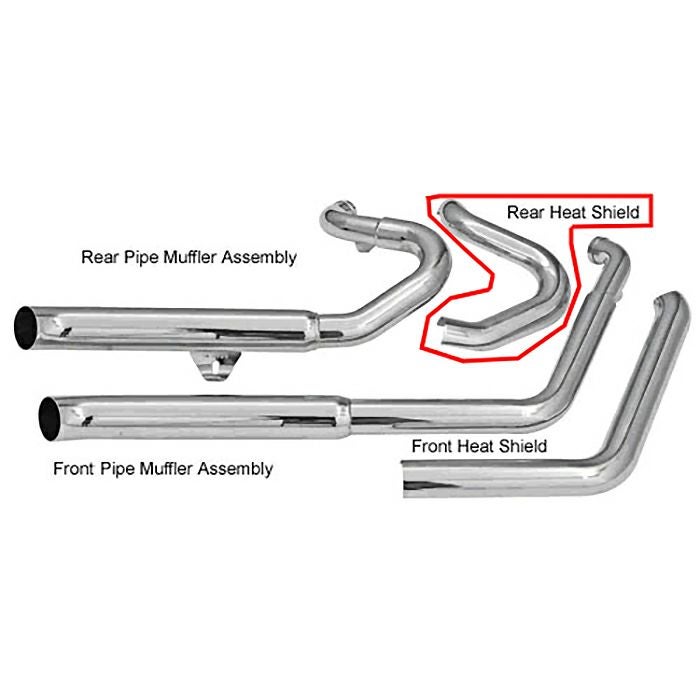 Pro Street ターンアウトマフラー1S34D 用 リアヒートシールド (クローム)1