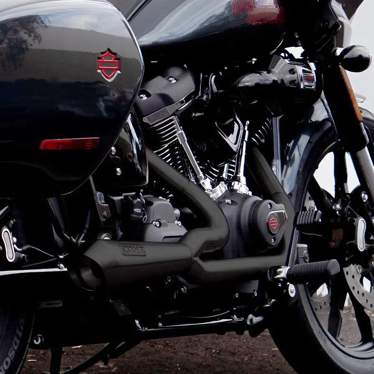 ローライダーST、ヘリテイジクラシック Cone Sweeper 2-1フルエキゾーストマフラー (ブラック)1