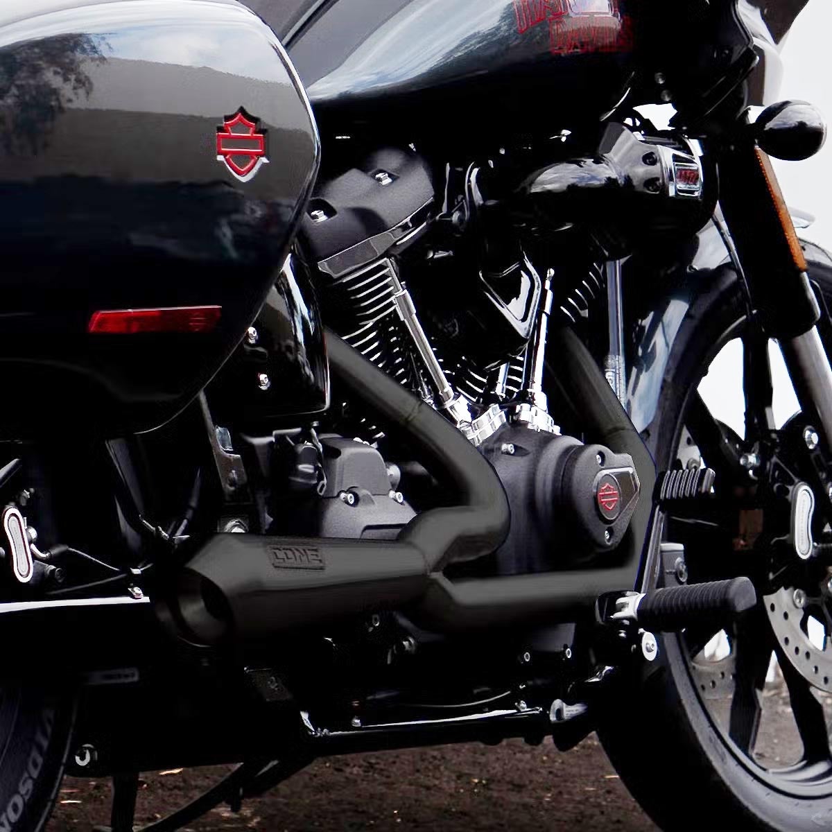 ローライダーST、ヘリテイジクラシック Cone Sweeper 2-1フルエキゾーストマフラー (ブラック)1