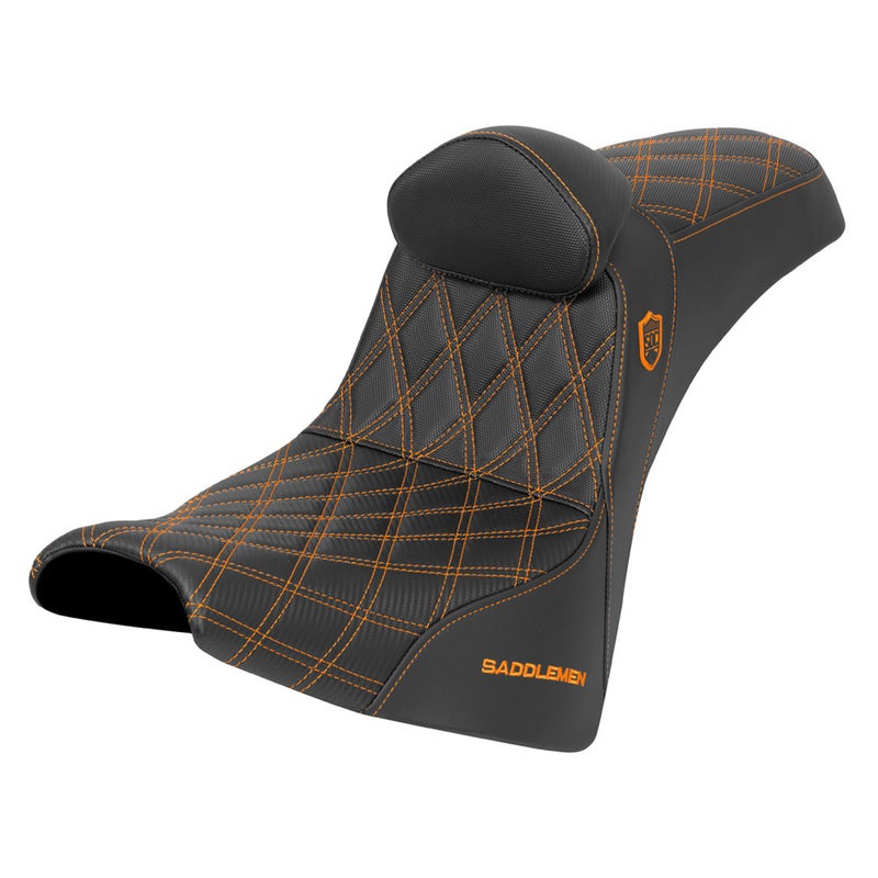 サドルマン SDC パフォーマンス グリッパーシート バックレスト付 (オレンジ)