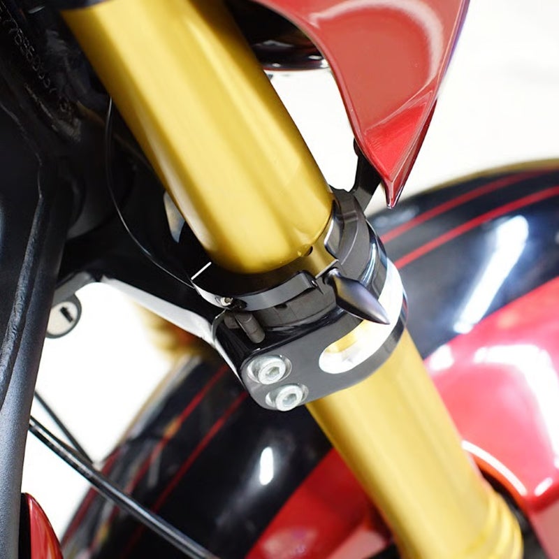 55mm 倒立フォーク用 フロントウィンカーステー (ブラック)