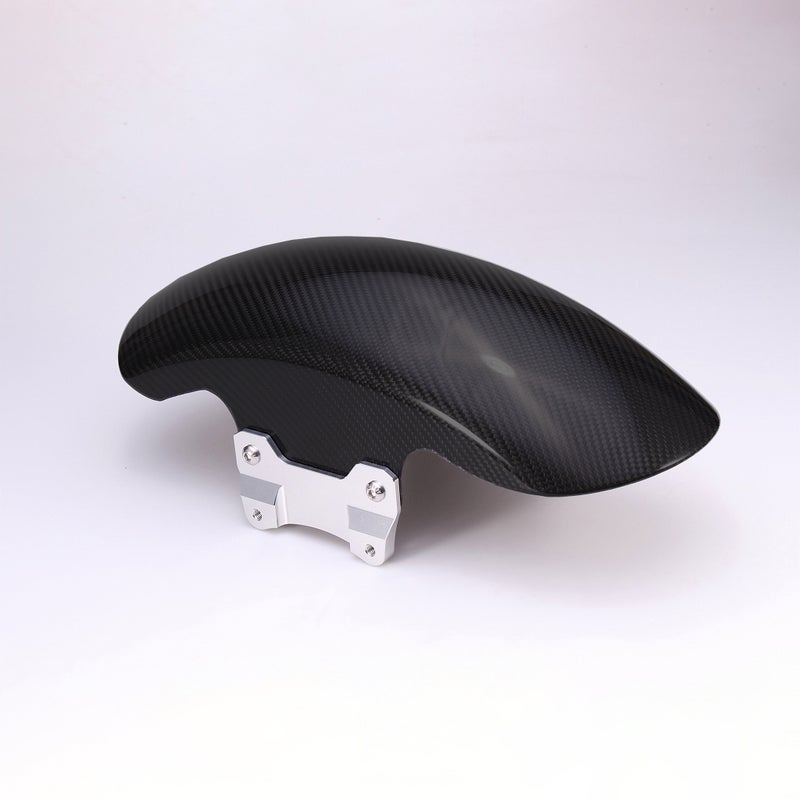 ドライカーボン ショートフロントフェンダー (綾織り/艶消し/シルバー)