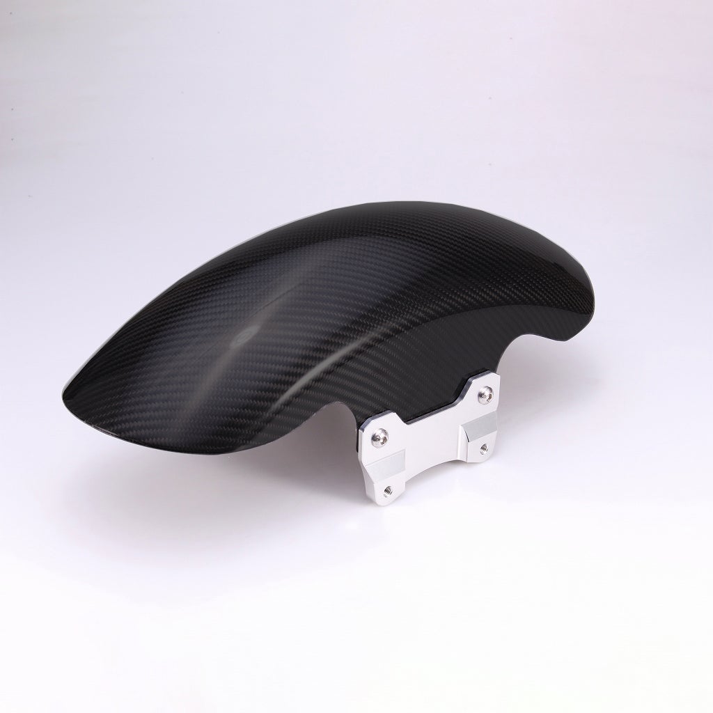 ドライカーボン ショートフロントフェンダー (綾織り/艶消し/シルバー)1