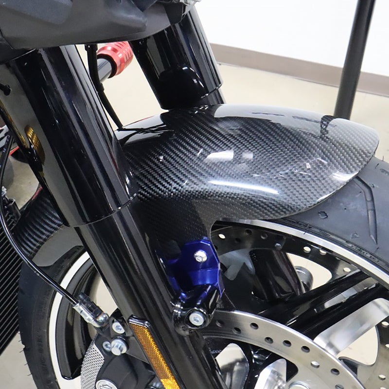 ドライカーボン ショートフロントフェンダー (綾織り/艶有り/ブルー)