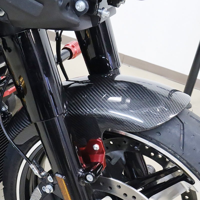 ドライカーボン ショートフロントフェンダー (綾織り/艶有り/レッド)