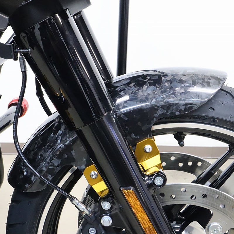 ドライカーボン ショートフロントフェンダー (フォージド/艶有り/ゴールド)