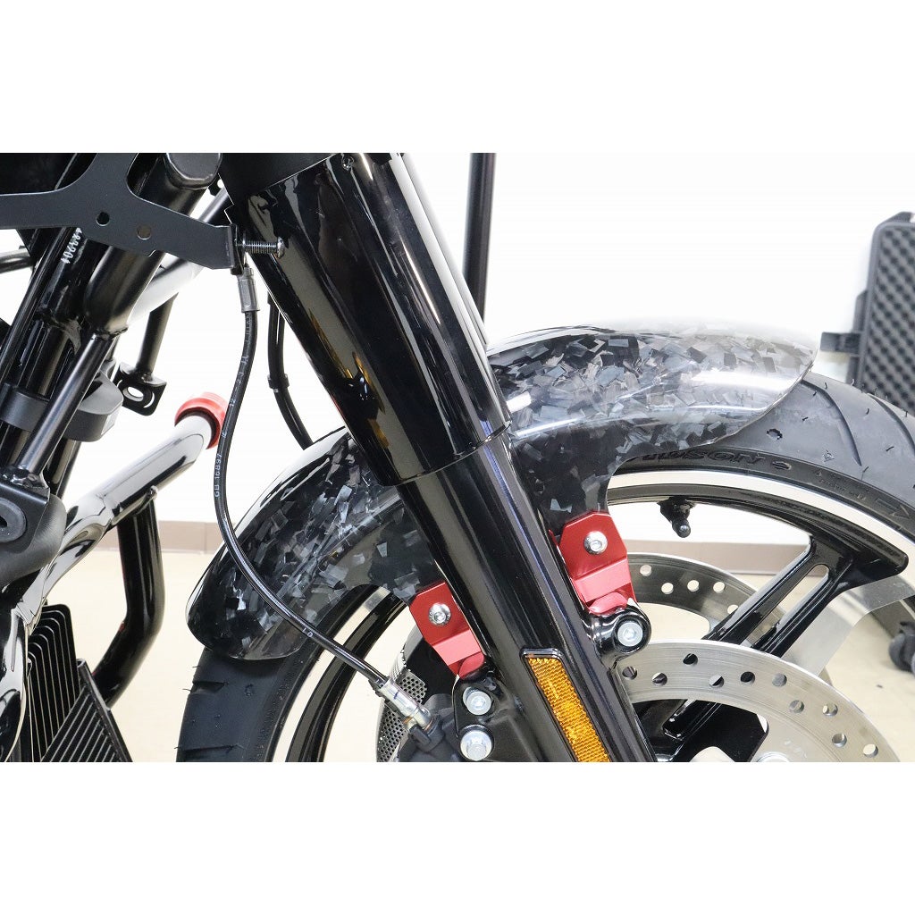 ドライカーボン ショートフロントフェンダー (フォージド/艶有り/レッド)1