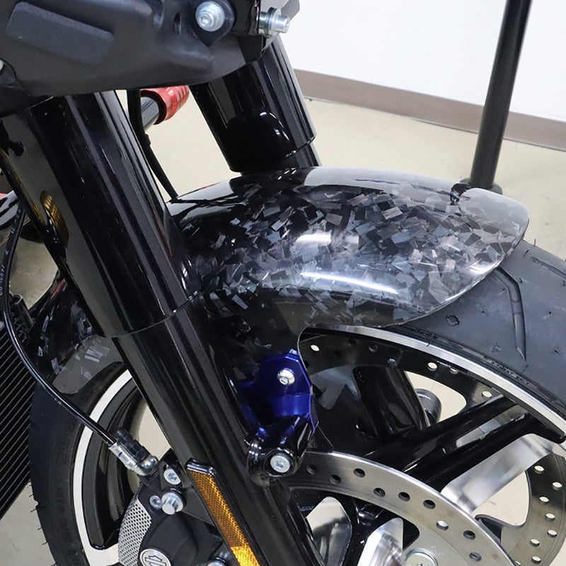 ドライカーボン ショートフロントフェンダー (フォージド/艶有り/ブルー)