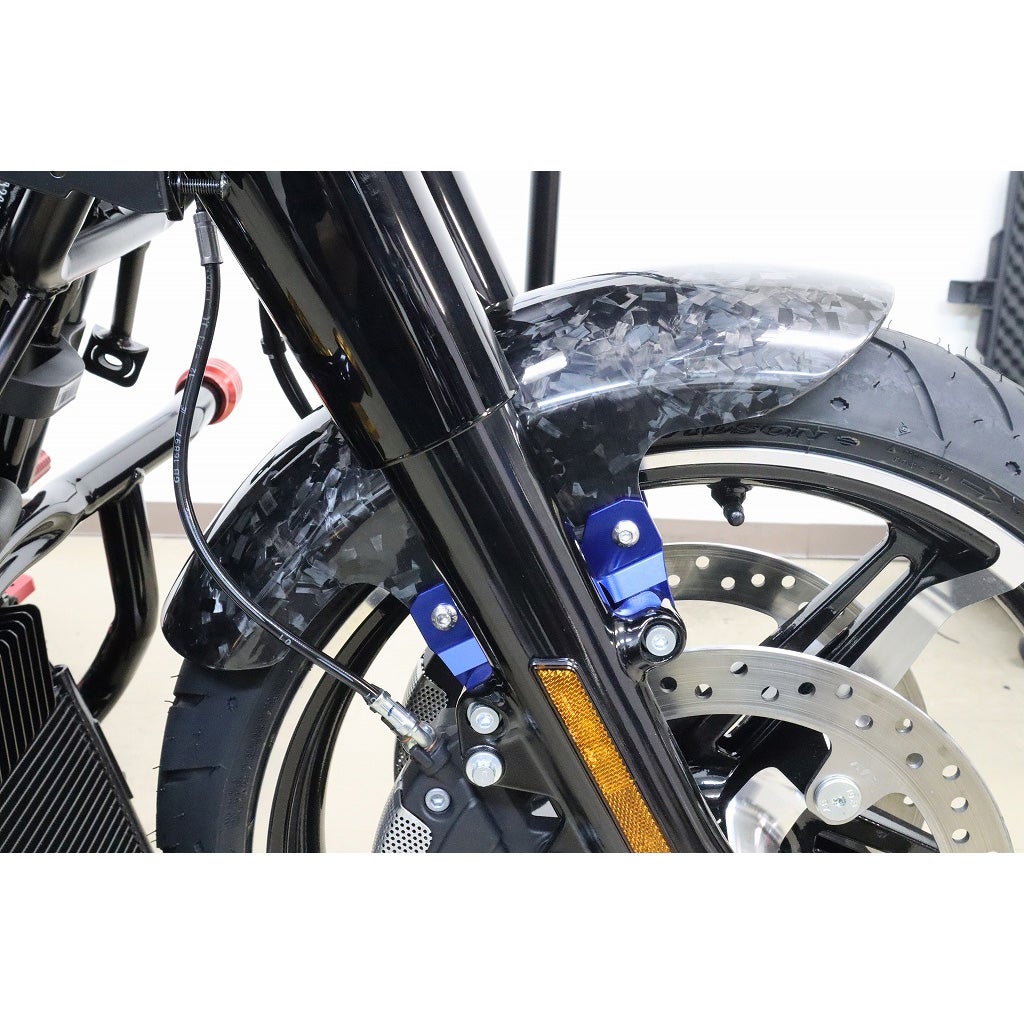 ドライカーボン ショートフロントフェンダー (フォージド/艶有り/ブルー)1