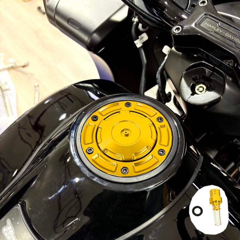 2025以降 ツーリング MXスタイル ベントホース付き ガスキャップキット ゴールド