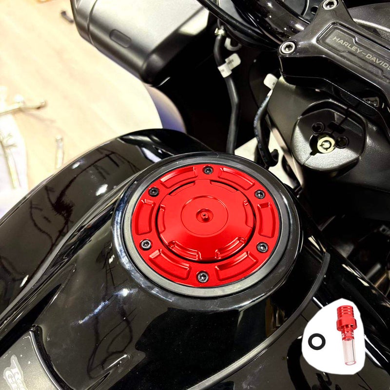 2025以降 ツーリング MXスタイル ベントホース付き ガスキャップキット レッド