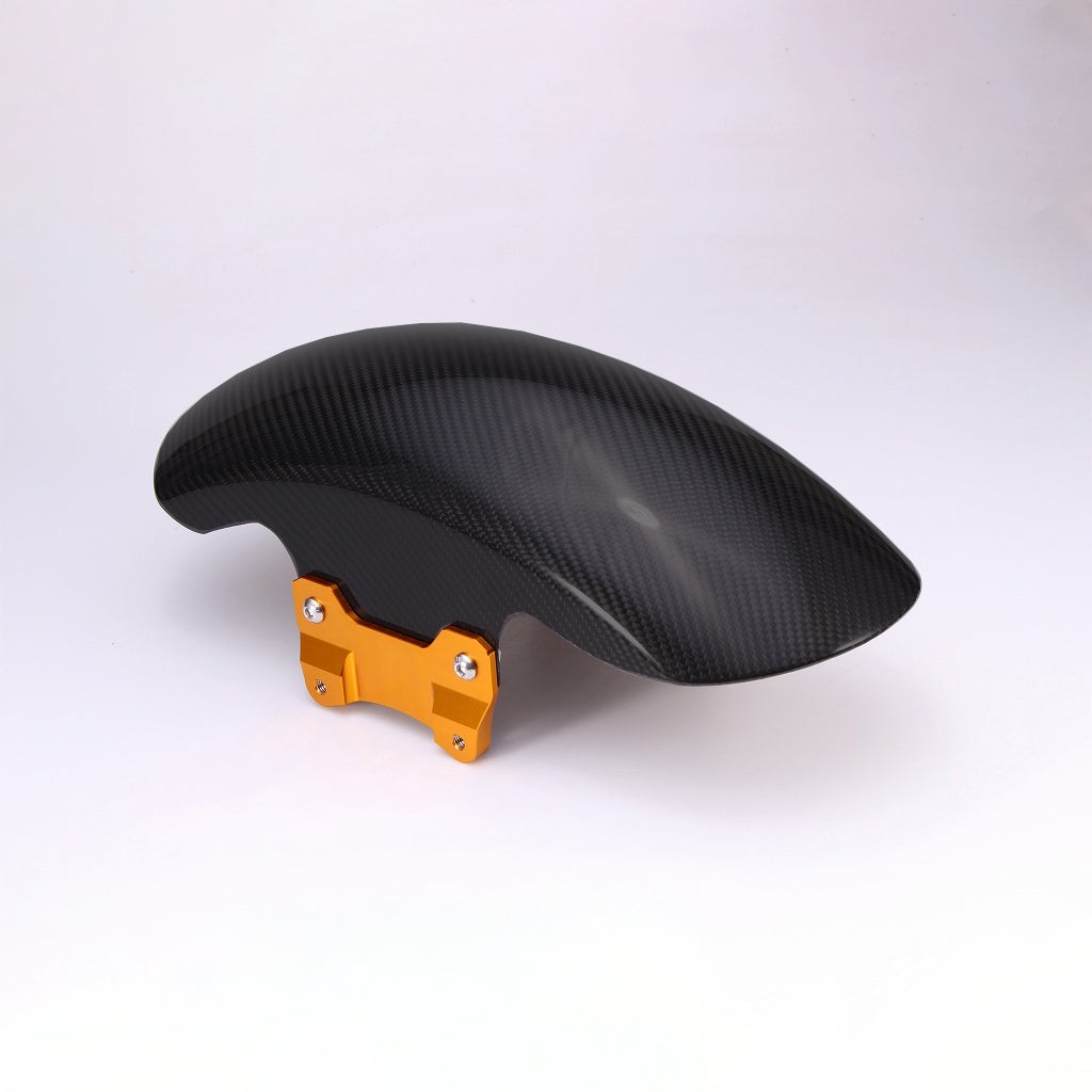 ドライカーボン ショートフロントフェンダー (綾織り/艶消し/ゴールド)