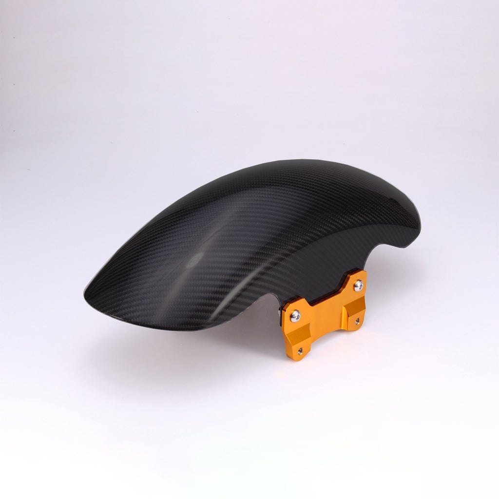 ドライカーボン ショートフロントフェンダー (綾織り/艶消し/ゴールド)1