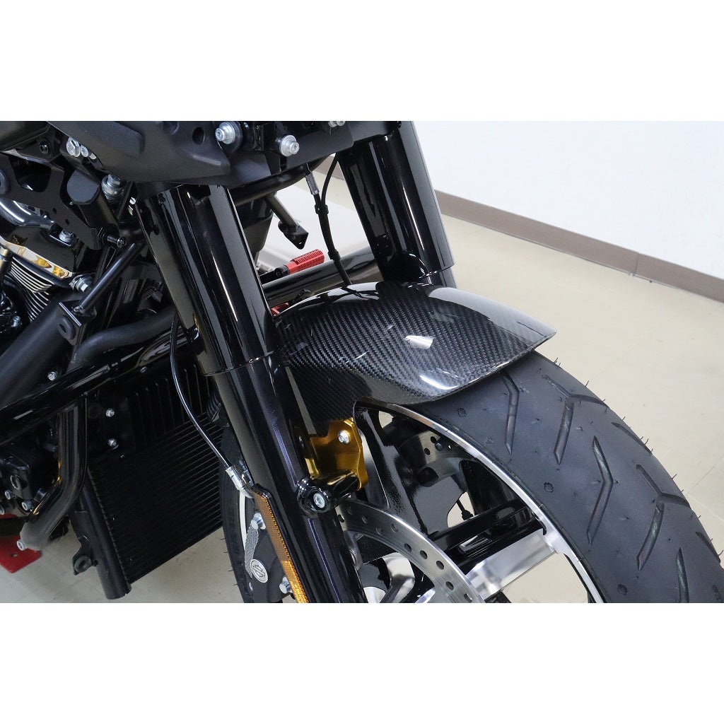 ドライカーボン ショートフロントフェンダー (綾織り/艶消し/ゴールド)3