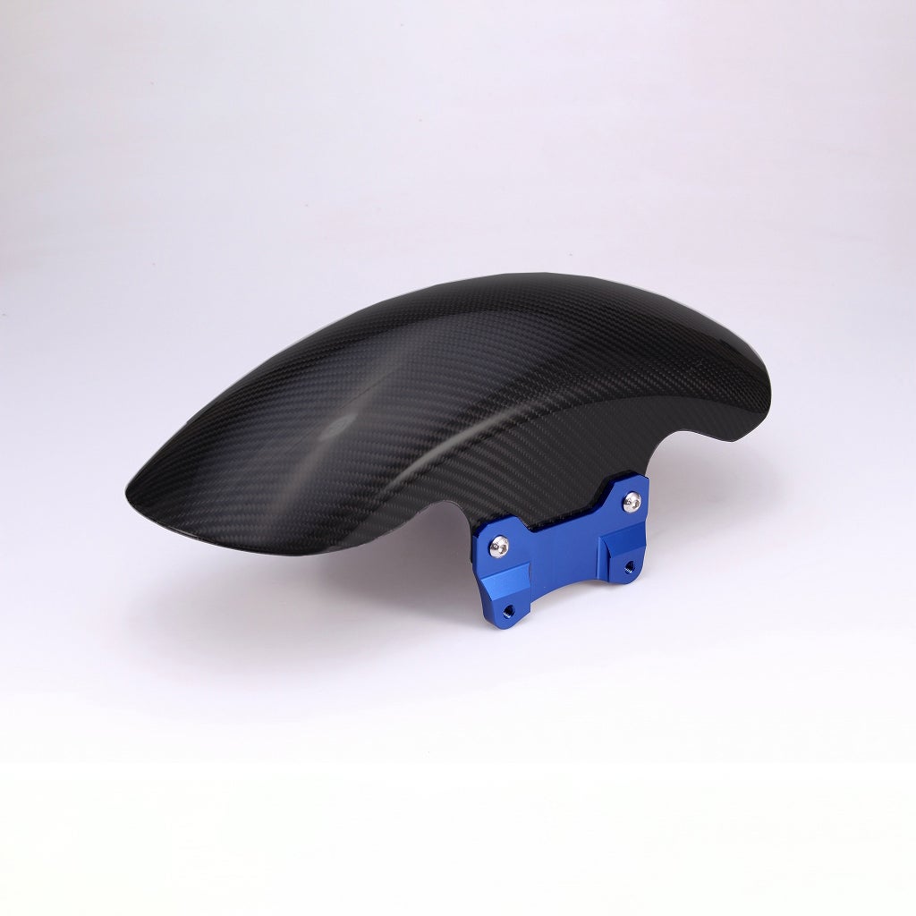 ドライカーボン ショートフロントフェンダー (綾織り/艶消し/ブルー)1