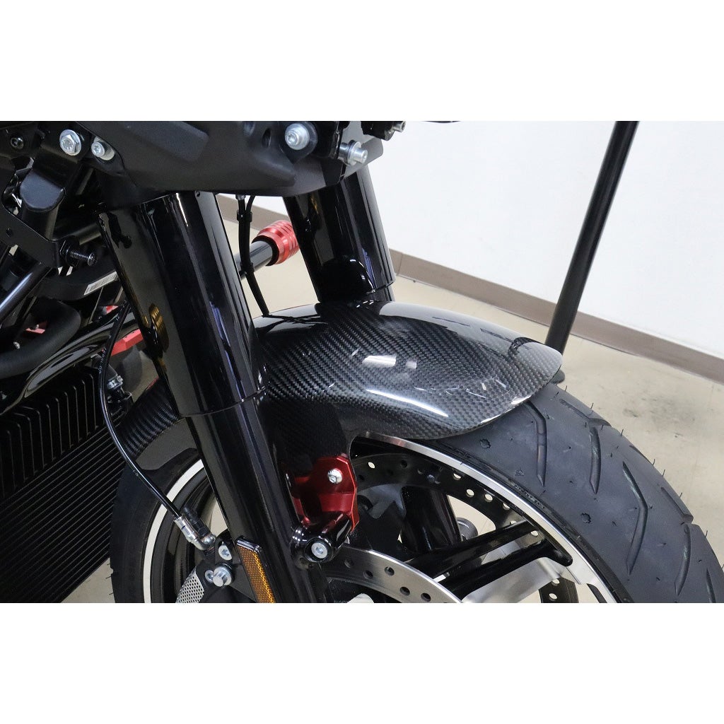 ドライカーボン ショートフロントフェンダー (綾織り/艶消し/レッド)3