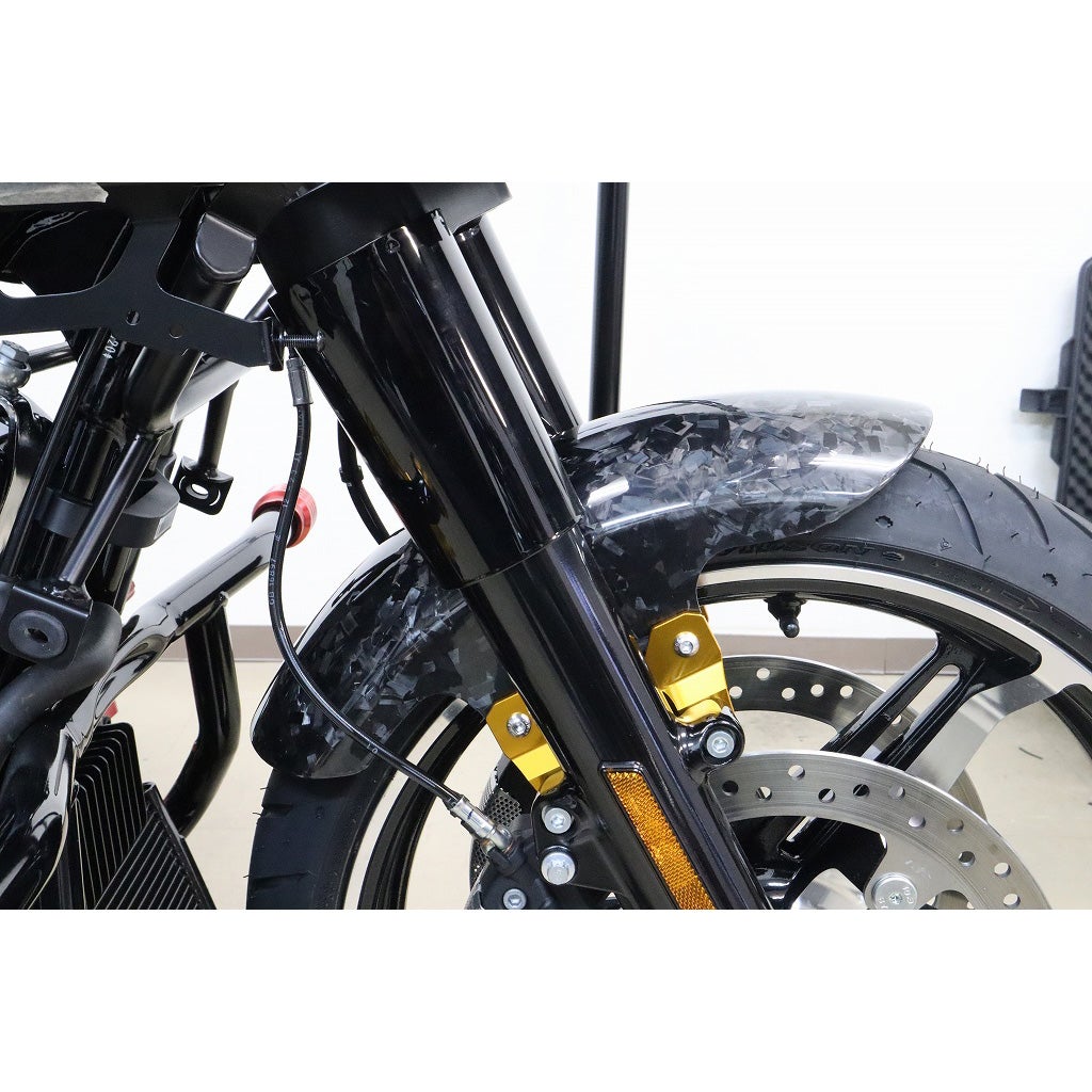 ドライカーボン ショートフロントフェンダー (フォージド/艶消し/ゴールド)2