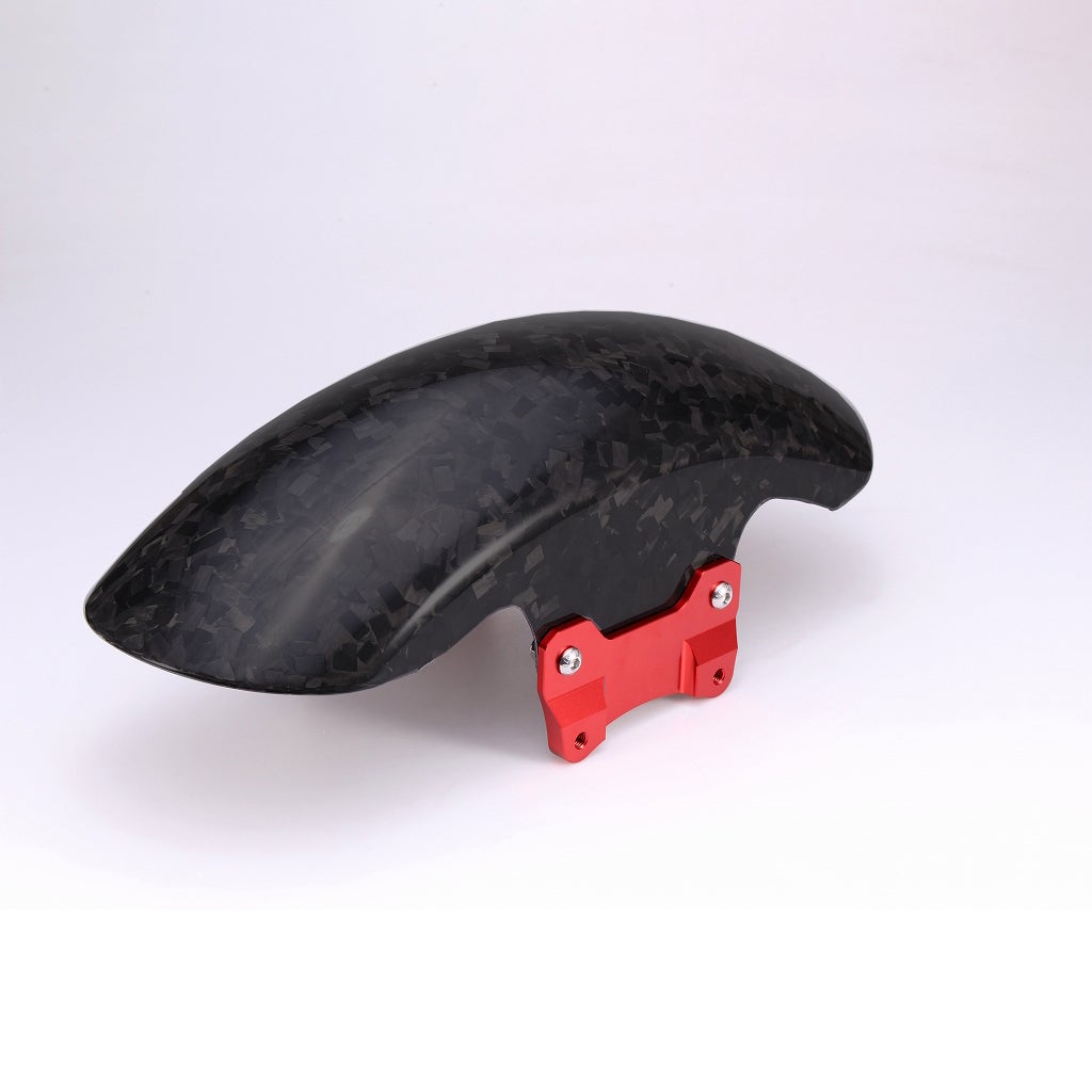 ドライカーボン ショートフロントフェンダー (フォージド/艶消し/レッド)1