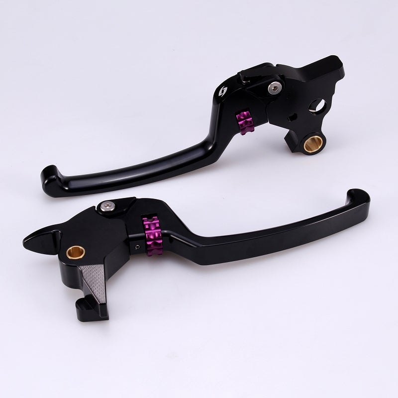 アルミ アジャスタブルレバーセット スタンダードタイプ (ブラック/パープル)