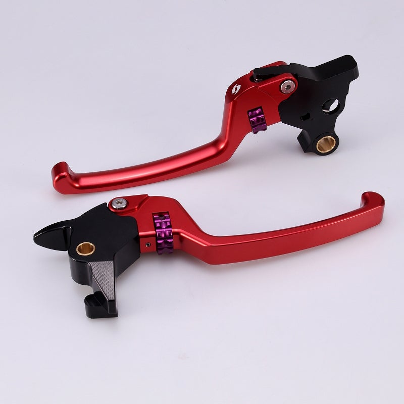 アルミ アジャスタブルレバーセット スタンダードタイプ (レッド/パープル)