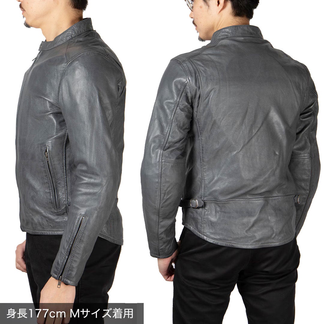 DEGNER デグナー シープレザー ジャケット グレー 2